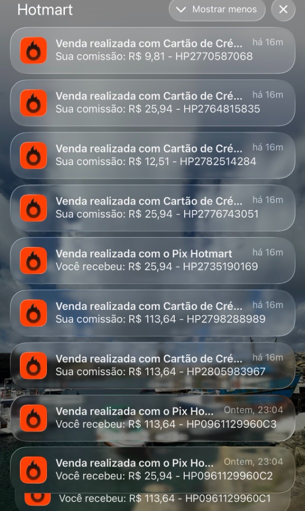 Notificações de Venda